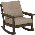 Polywood GNR23MA-146010 Vineyard Mahogany / Spiced Burlap Deep Seating Rocking Chair 633GNR23MA14